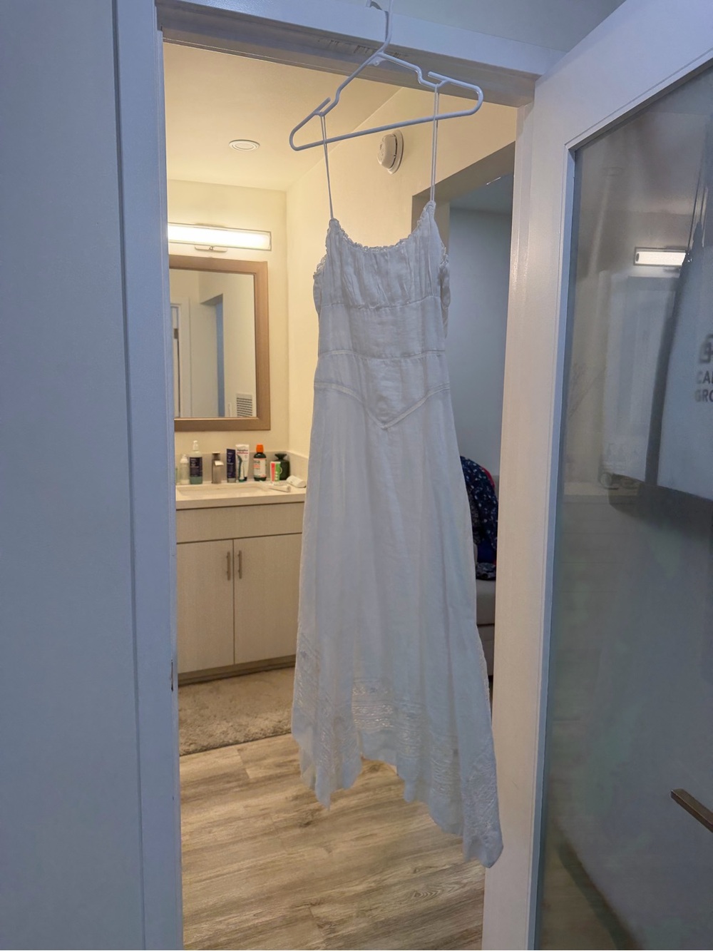 Doen Heirloom Sanna in Salt Cream Midi Cotton Slip Dress with Lace Hem - Picture 6 of 6
